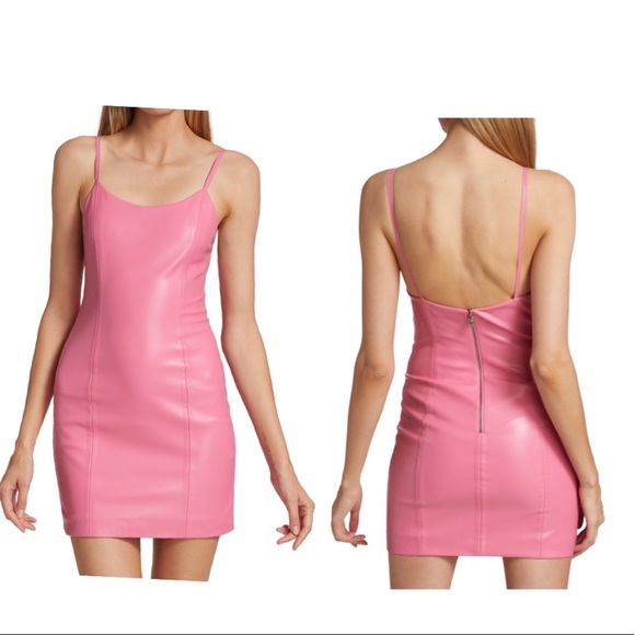 Alice & Olivia Nelle. Vegan Leather Strappy Mini Dress BNWT - Picture 2 of 6
